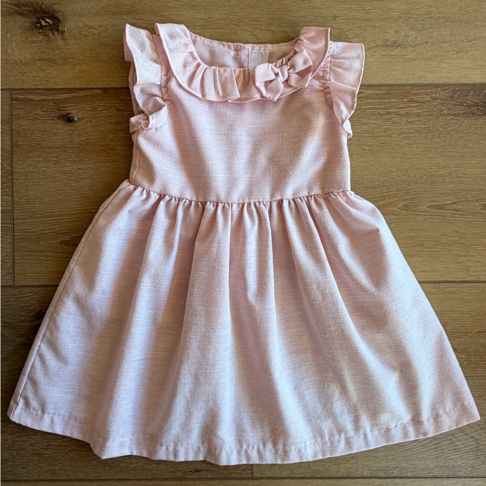 Mon Caramel Pink Ruffled toddler dress